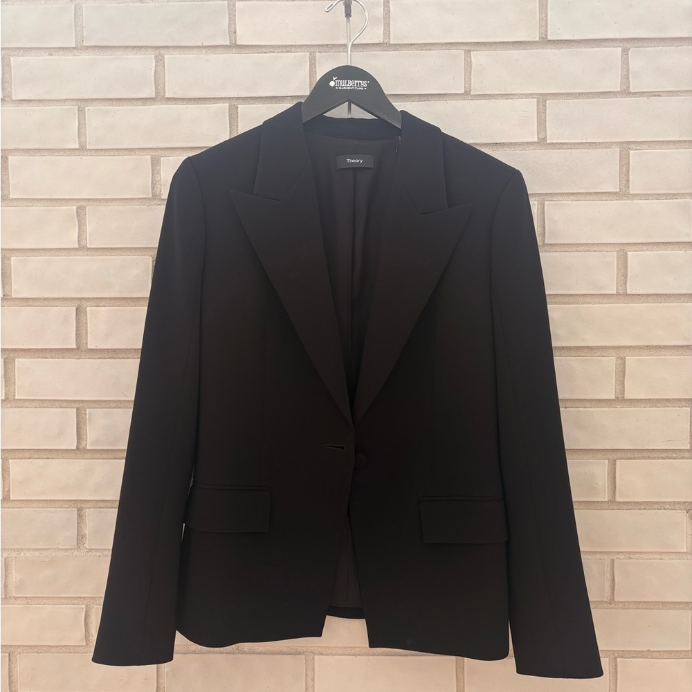 Theory Angled Blazer in Admiral Crepe